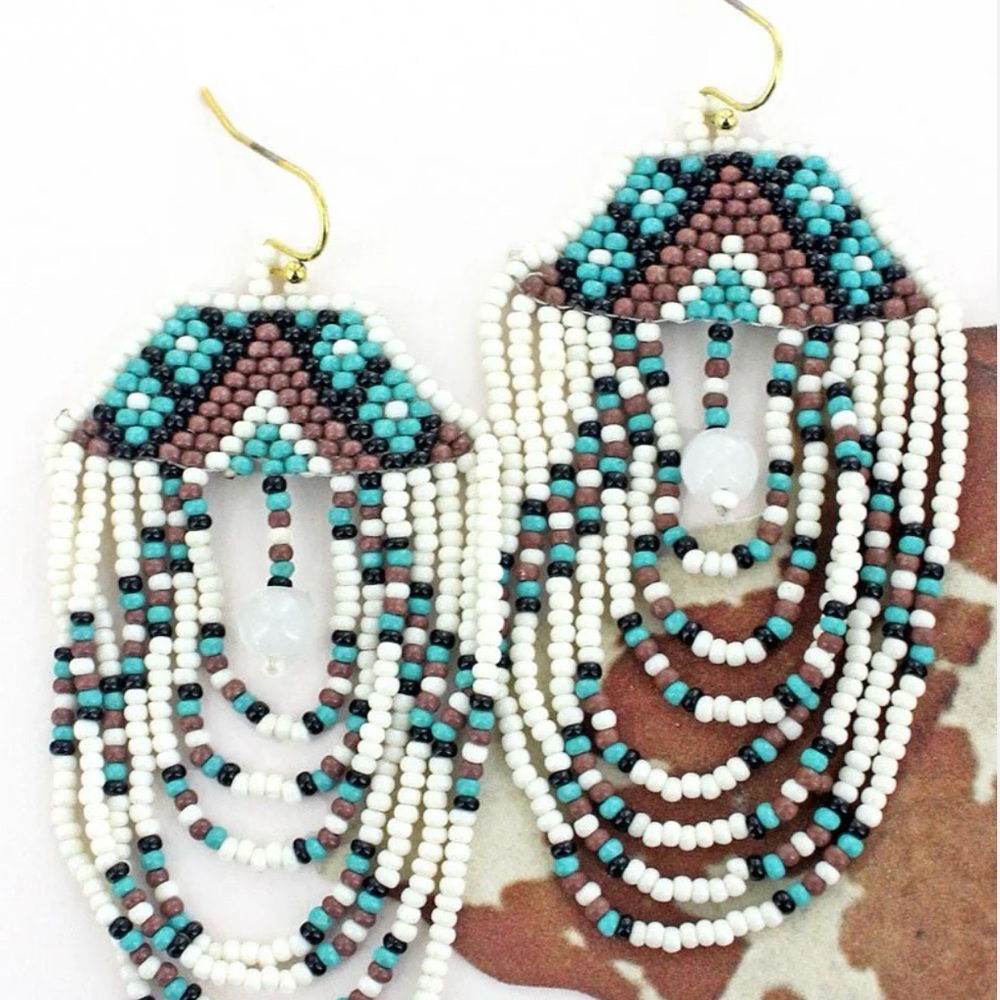 Multiple color See Bead Dangle Earrings